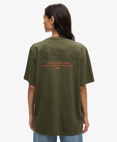 Women's Oversized Utility Sport Logo T-Shirt Khaki / Army Khaki - Size: L - Superdry - Modalova