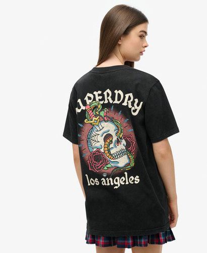 Damen OverGröße-T-Shirt mit Tattoo-Grafik - Größe: L - Superdry - Modalova