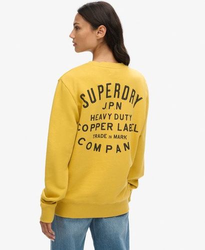 Women's Oversized Copper Label Graphic Crew Sweatshirt Yellow / Pigment Yellow - Size: XL - Superdry - Modalova