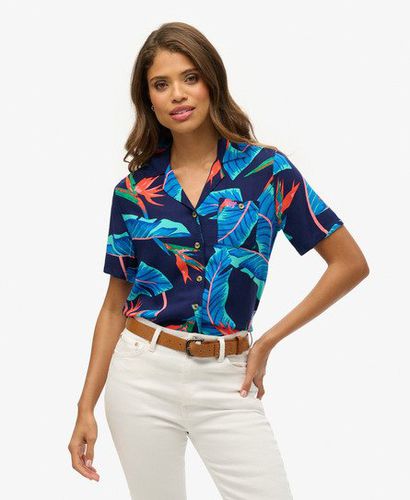 Women's Beach Resort Shirt Navy / Navy Paradise - Size: 6 - Superdry - Modalova