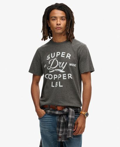 Men's Copper Label Workwear T-Shirt Dark Grey / Surplus Gravel Grey Grit - Size: L - Superdry - Modalova