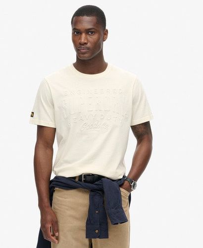 Men's Embossed Logo Graphic T-Shirt Cream / Rice White - Size: L - Superdry - Modalova