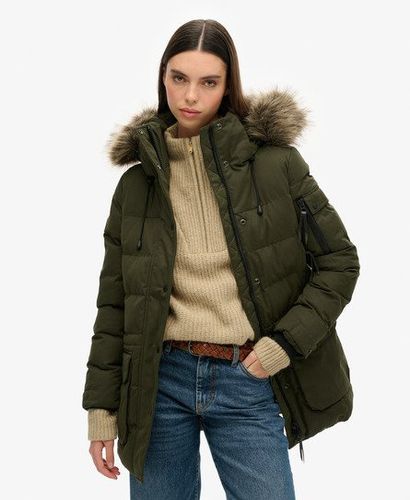 Women's Microfiber Expedition Parka Jacket Green / Surplus Goods Olive - Size: 8 - Superdry - Modalova