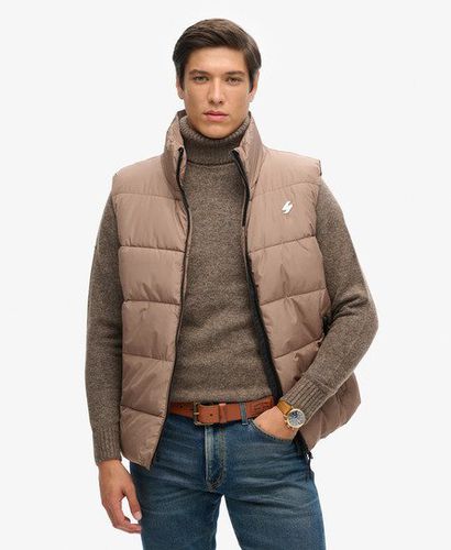 Men's Sports Puffer Gilet Brown / Fossil Brown - Size: L - Superdry - Modalova