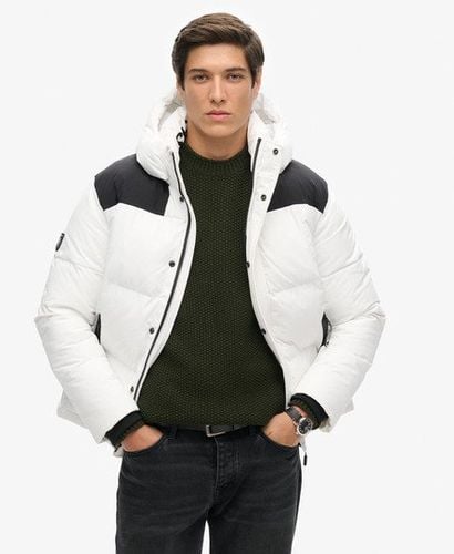 Men's Hooded Box Quilt Puffer Jacket White / Optic - Size: XL - Superdry - Modalova