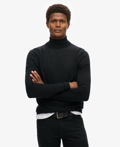 Men's Merino Rollneck Jumper Black / Nightwatch Black - Size: L - Superdry - Modalova