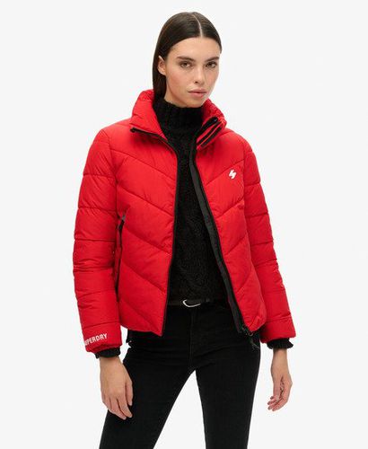 Women's Non Hooded Sports Puffer Jacket Red / Risk Red - Size: 10 - Superdry - Modalova