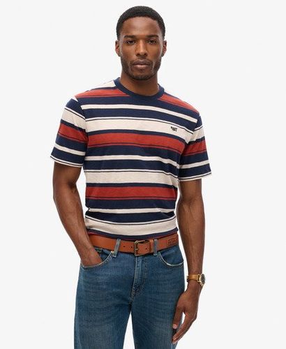 Men's Relaxed Stripe T-Shirt Navy / Navy Stripe - Size: XL - Superdry - Modalova