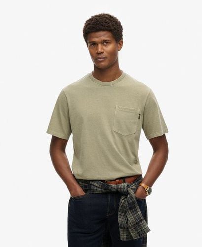 Herren T-Shirt mit Tasche und Kontrastnähten - Größe: M - Superdry - Modalova