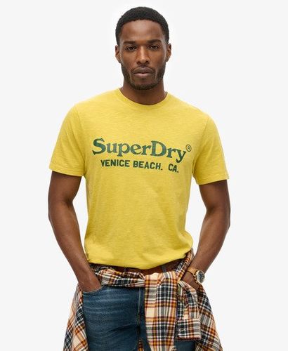 Men's Venue Classic Logo T-shirt Yellow / Oil Yellow Slub - Size: L - Superdry - Modalova
