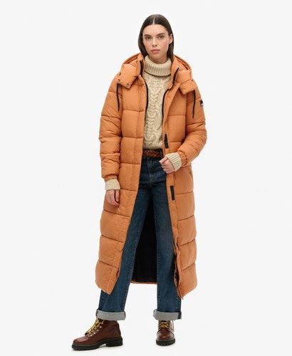 Women's Quilted Ripstop Longline Puffer Coat, Orange, Size: 10 - Superdry - Modalova