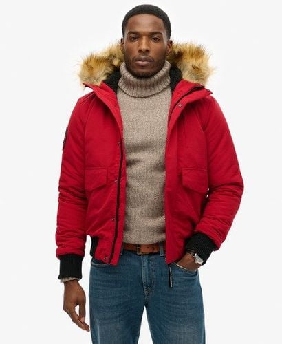 Men's Hooded Everest Puffer Bomber Jacket Red / Deep Red - Size: M - Superdry - Modalova