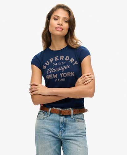 Ladies Indigo Workwear Cap Sleeve T-Shirt, Dark Blue, Size: 16 - Superdry - Modalova