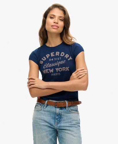 Ladies Indigo Workwear Cap Sleeve T-Shirt, Dark Blue, Size: 12 - Superdry - Modalova