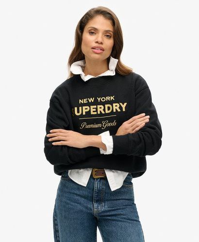 Women's Luxe Sweatshirt mit Logo in Metallic-Optik - Größe: 40 - Superdry - Modalova