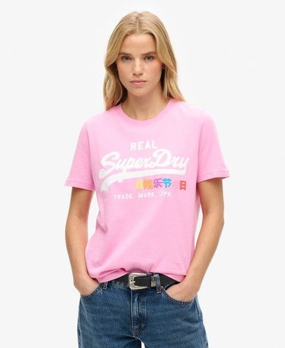 Women's Vintage Logo Pop Entry T-shirt Pink / Marne Pink - Size: 10 - Superdry - Modalova