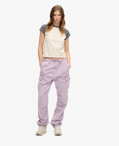 Women's Low Rise Parachute Cargo Pants Purple / Soft Lilac - Size: 30/30 - Superdry - Modalova