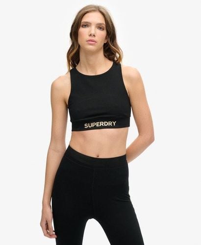 Women's Sportswear Logo Bra Top Black / Black/Bronze - Size: 14 - Superdry - Modalova