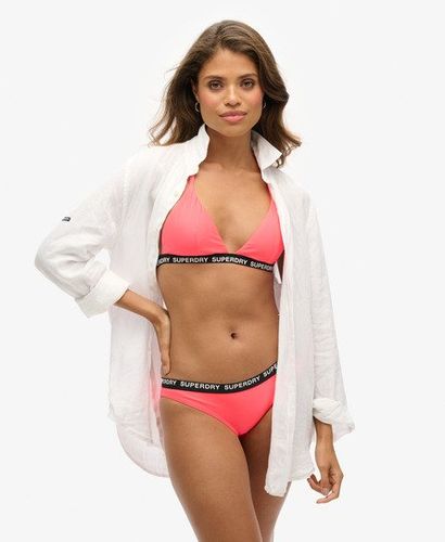 Women's Elastic Classic Bikini Bottom Pink / Hyper Fire Pink - Size: 14 - Superdry - Modalova