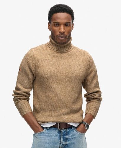 Men's Brushed Roll Neck Jumper Beige / Humus Beige - Size: Xxl - Superdry - Modalova