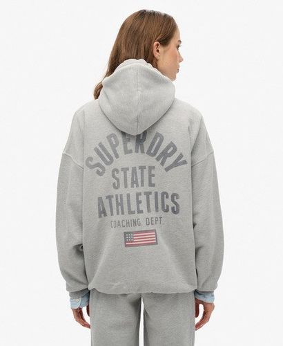 Women's Athletic Essential Oversized Zip Hoodie Grey / Grey Marl - Size: 14 - Superdry - Modalova