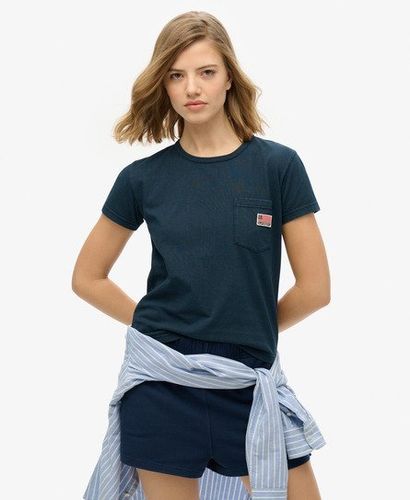 Women's Athletic Essential Pocket T-Shirt Navy / Eclipse Navy - Size: 10 - Superdry - Modalova