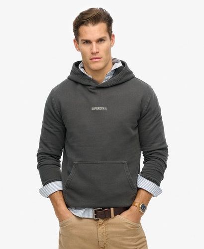 Men's Micro Logo Hoodie Black / Washed Black - Size: L - Superdry - Modalova