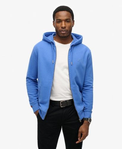 Men's Essential Logo Zip Hoodie Blue / Chambray Blue - Size: S - Superdry - Modalova