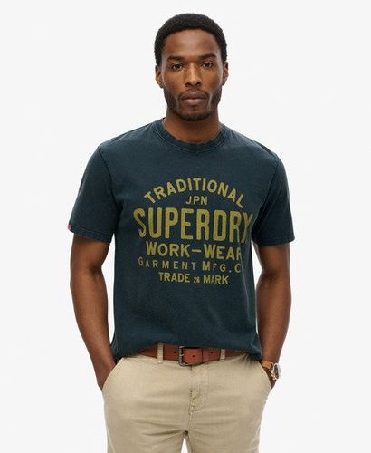 Men's Machined Goods Workwear T-Shirt Navy / Eclipse Navy - Size: XL - Superdry - Modalova