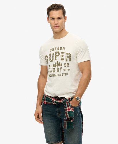 Men's Work Shop T-Shirt Cream - Size: M - Superdry - Modalova