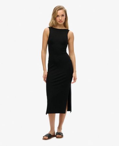 Women's Jersey Twist Back Midi Dress Black - Size: 8 - Superdry - Modalova