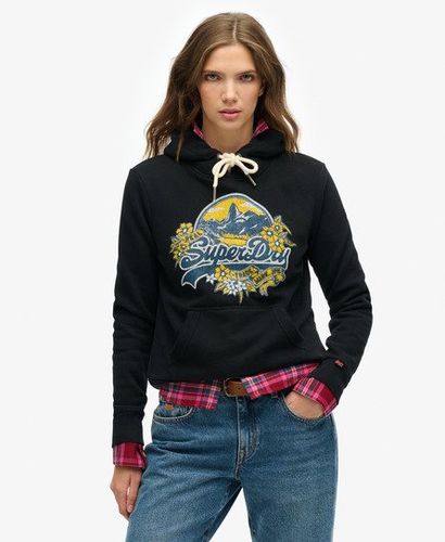 Women's Floral Hoodie Black - Size: 16 - Superdry - Modalova