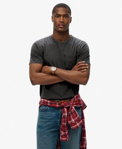 Men's Classic Essential Pocket T-shirt Dark Grey / Washed Jet Black - Size: L - Superdry - Modalova