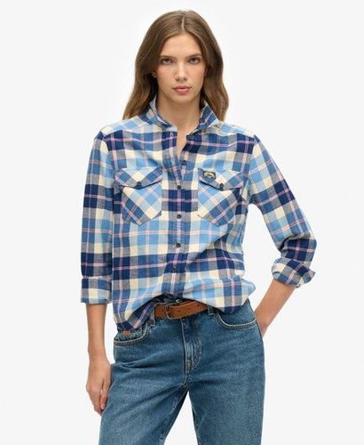 Women's Classic Check Lumberjack Flannel Shirt, Blue, Size: 10 - Superdry - Modalova