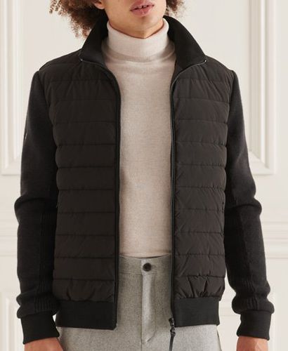 Men's Studios Padded Knit Mix Jacket Black - Size: S - Superdry - Modalova