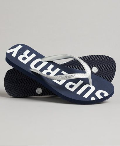 Women's Code Essential Flip Flops Navy / Deep Navy/Metallic Silver - Size: L - Superdry - Modalova