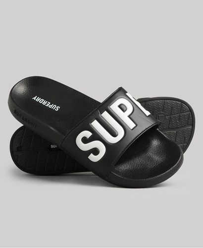 Men's Core Pool Sliders Black / Black/white - Size: S - Superdry - Modalova