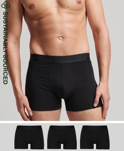 Men's Organic Cotton Boxer Multi Triple Pack Black - Size: S - Superdry - Modalova