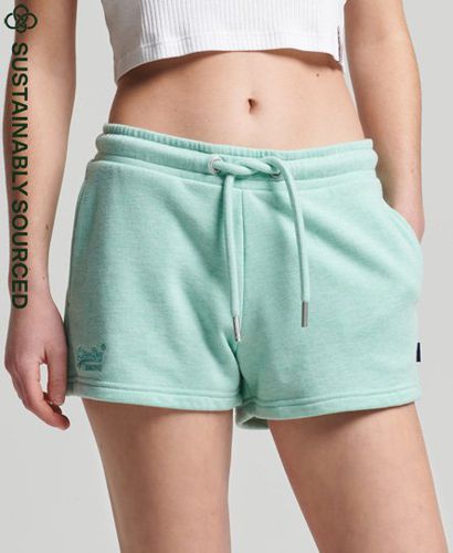 Women's Organic Cotton Vintage Logo Jersey Shorts Green / Minted Marl - Size: 14 - Superdry - Modalova