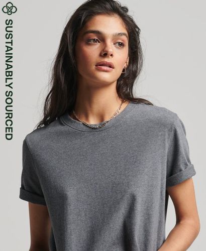 Women's Organic Cotton Vintage Logo T-Shirt / Rich Charcoal Marl - Size: 10 - Superdry - Modalova