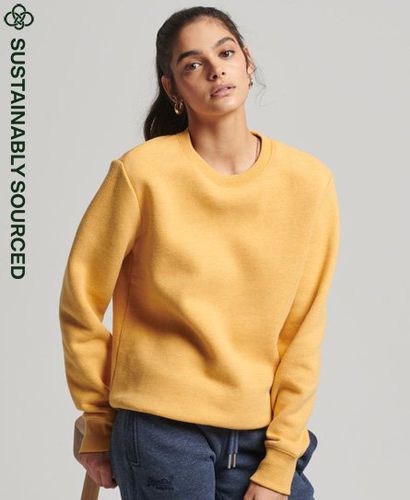 Women's Organic Cotton Vintage Crew Sweatshirt Yellow / Ochre Marl - Size: 8 - Superdry - Modalova
