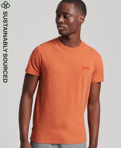 Mens Slim Fit Organic Cotton Essential Logo T-Shirt, Orange, Size: S - Superdry - Modalova