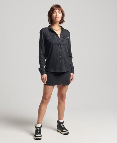 Women's Military Shirt / Bison Black - Size: 12 - Superdry - Modalova