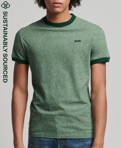 Men's Organic Cotton Essential Logo Ringer T-Shirt / Portland Green Grit - Size: S - Superdry - Modalova