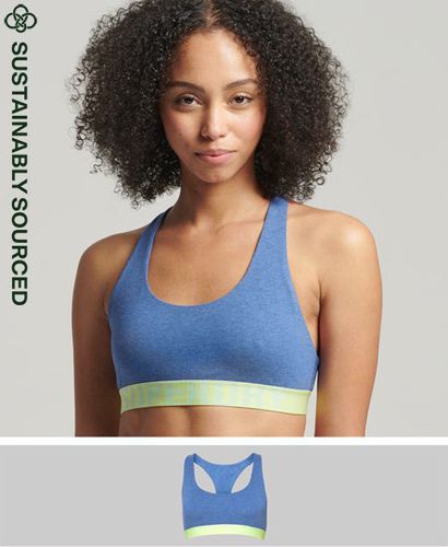 Women's Women's Cotton Large Logo Crop Bralette, Blue Organic, Size: 8 - Superdry - Modalova