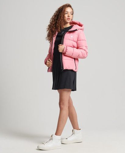 Women's Hooded Spirit Sports Puffer Jacket Pink / Montauk Blush - Size: 10 - Superdry - Modalova