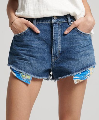 Women's Vintage High Rise Cut Off Shorts Blue / Madison Mid Blue - Size: 28 - Superdry - Modalova