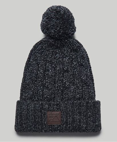 Men's Trawler Cable Beanie Dark Grey / Winter White/Charcoal - Size: 1SIZE - Superdry - Modalova