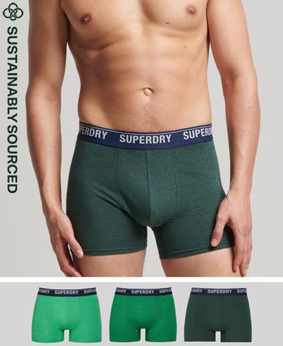 Men's Organic Cotton Boxer Multi Triple Pack / Enamel/Oregon/Bright - Size: S - Superdry - Modalova
