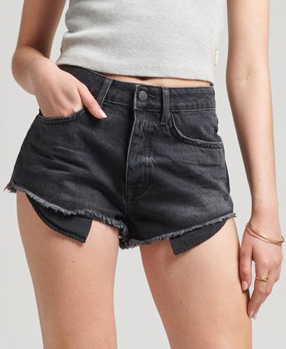 Women's Vintage High Rise Cut Off Shorts Black / Wolcott Black Stone - Size: 26 - Superdry - Modalova